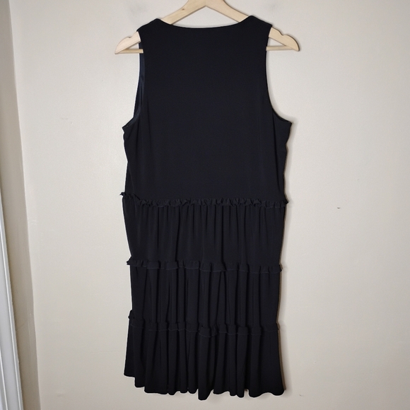 Tommy Hilfiger Tiered Ruffle Little Black Dress 8 Stretch Knee Length Pull On - Picture 5 of 8